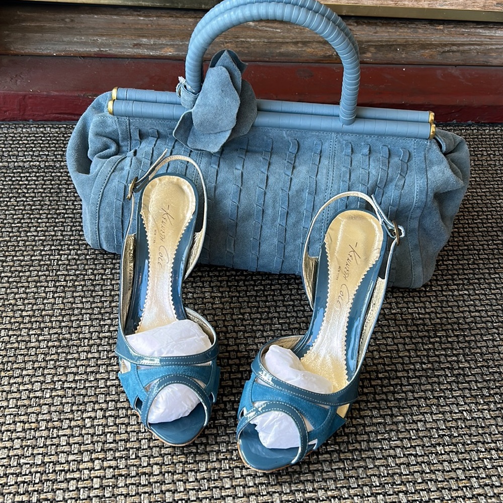 Matching Suede Leather Handbag + Heels